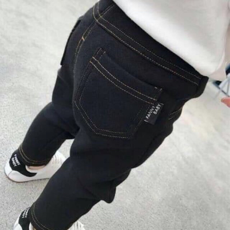 Quần dài giả jean lót nỉ cho bé 8kg đến 40kg
