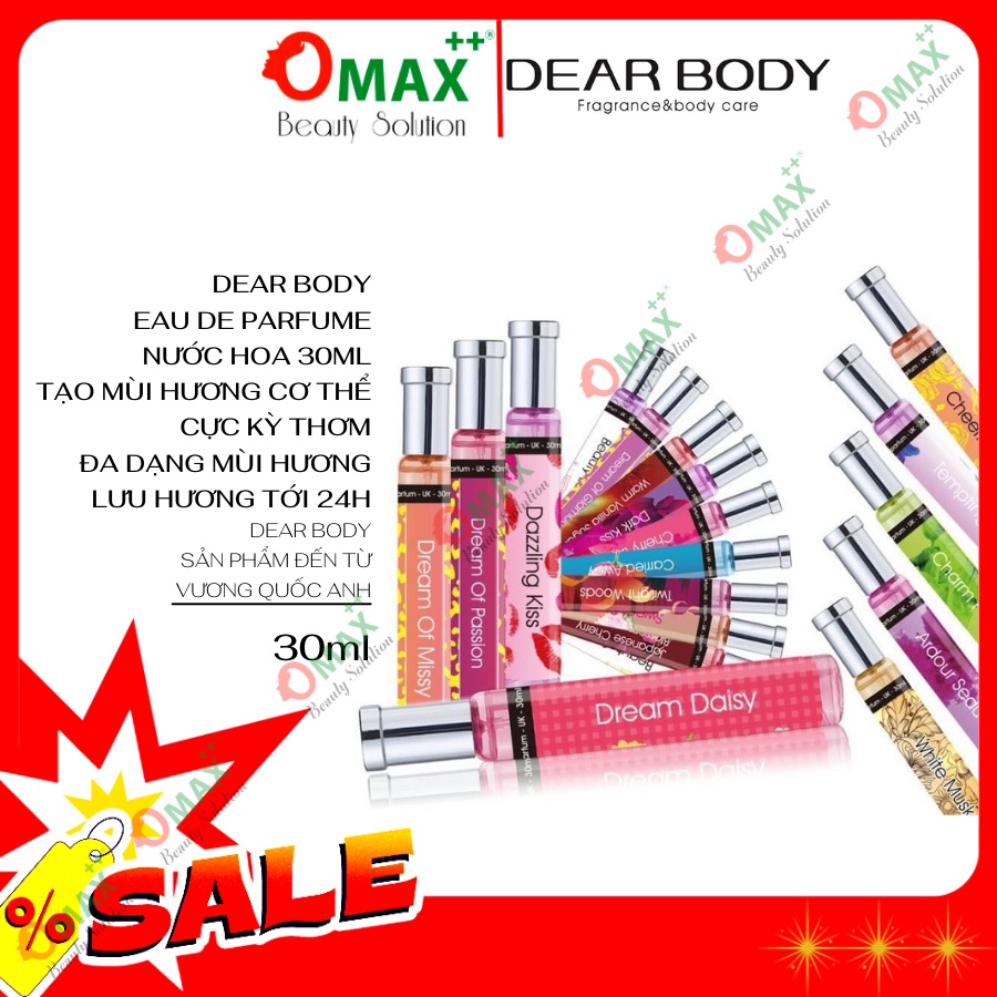 NƯỚC HOA DEAR BODY - EAU DE PARFUME 30ml - HƯƠNG THƠM ĐA DẠNG MÙI - QUYẾN RŨ - HẤP DẪN - LƯU HƯƠNG 8-10h