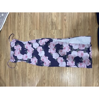 đầm thun 2 dây hoa hồng có mút ngực