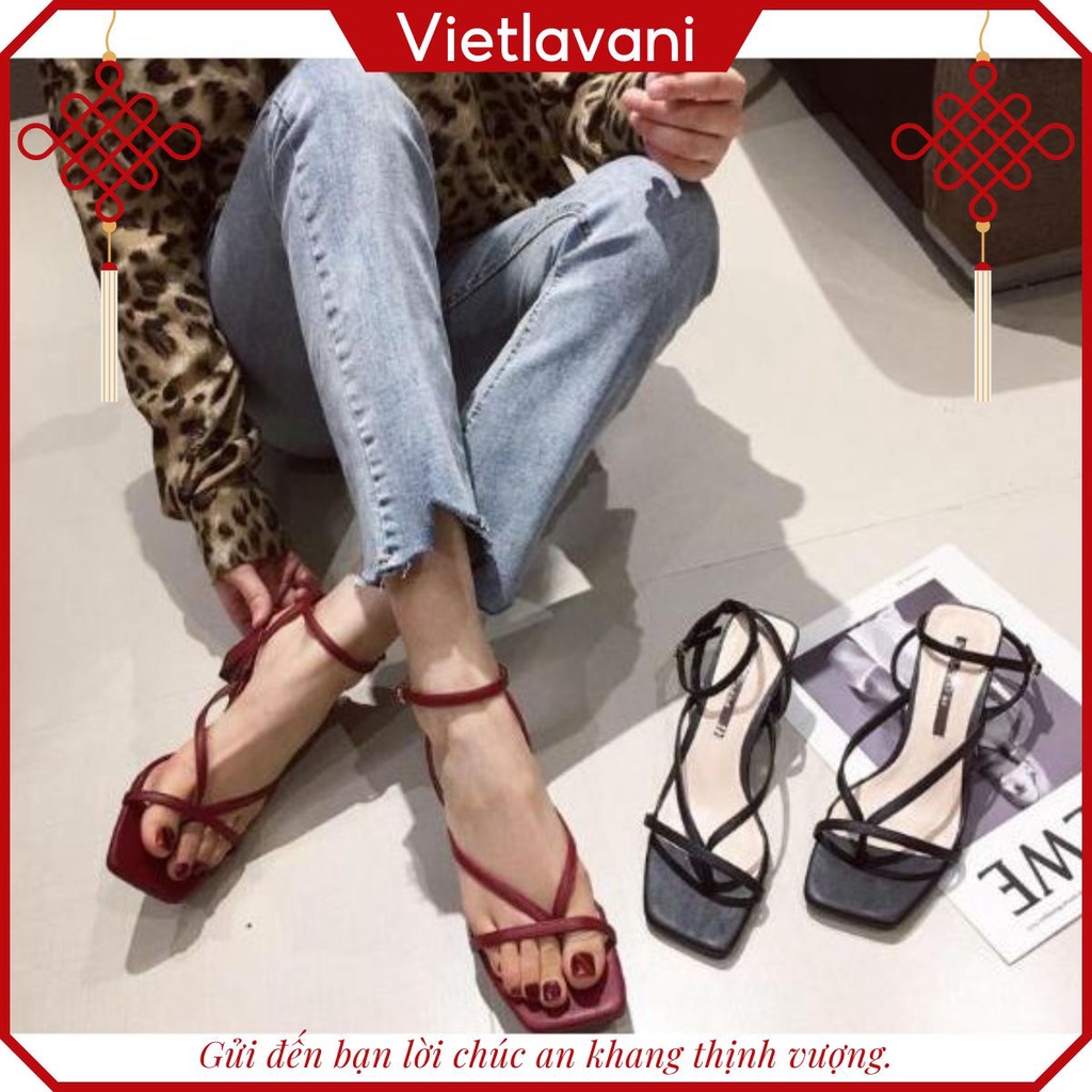 Giày nữ cao gót 5cm đế vuông quai mảnh sành điệu mã TTS13