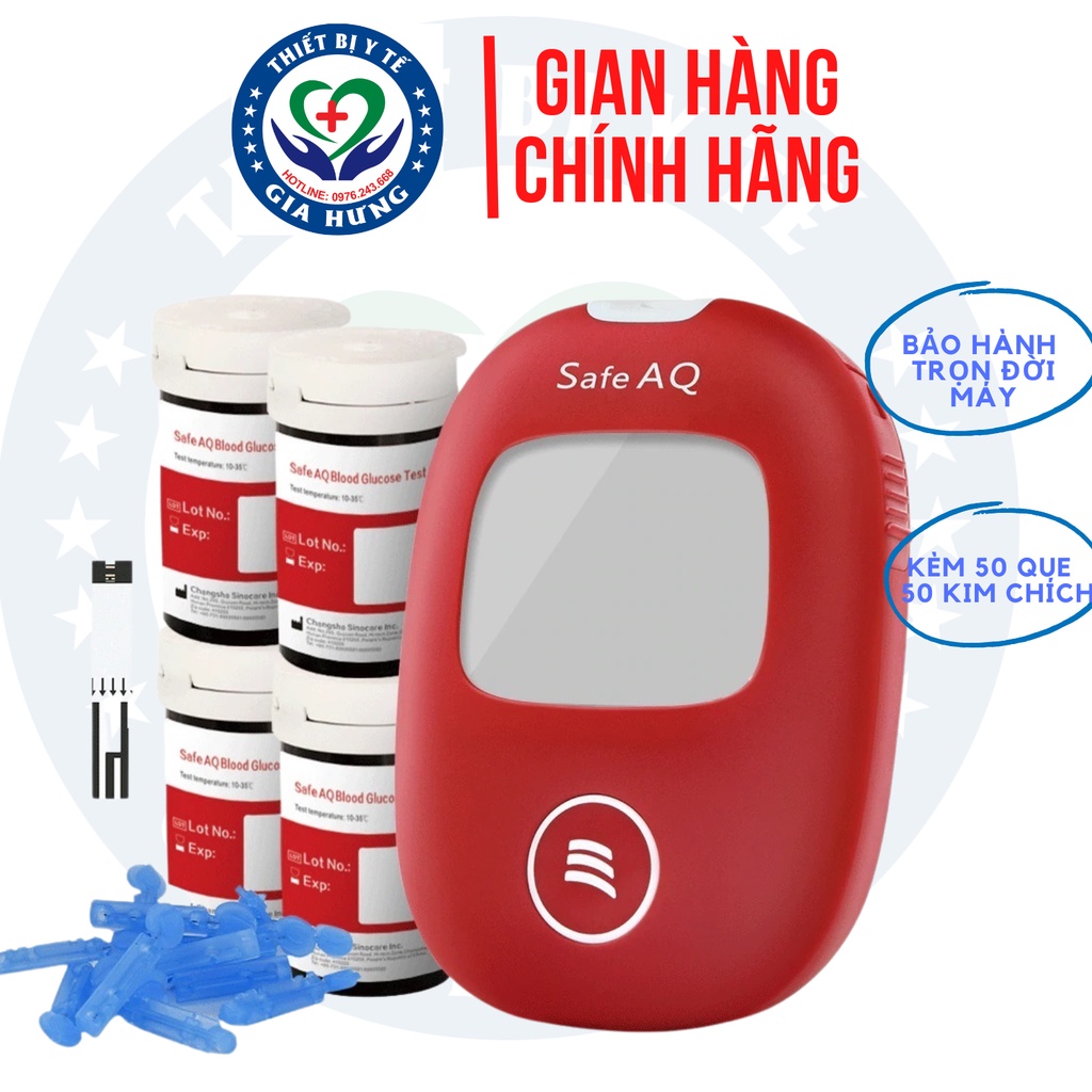 Máy Đo Đường Huyết Sinocare Safe AQ Smart + Tặng kèm 50 Que thử Và 50 Kim chích