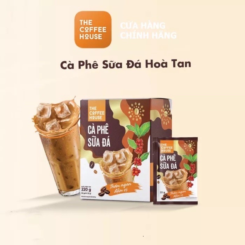 Cà Phê Sữa Đá Hòa Tan The coffee House, hộp 220gr/ 10 gói cà phê . HSD: 01.2024