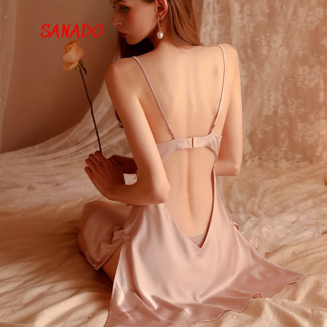 (V30) Đầm ngủ sexy lụa hàng quảng châu cao cấp có gọng gợi cảm quyến rũ - Sanado | BigBuy360 - bigbuy360.vn