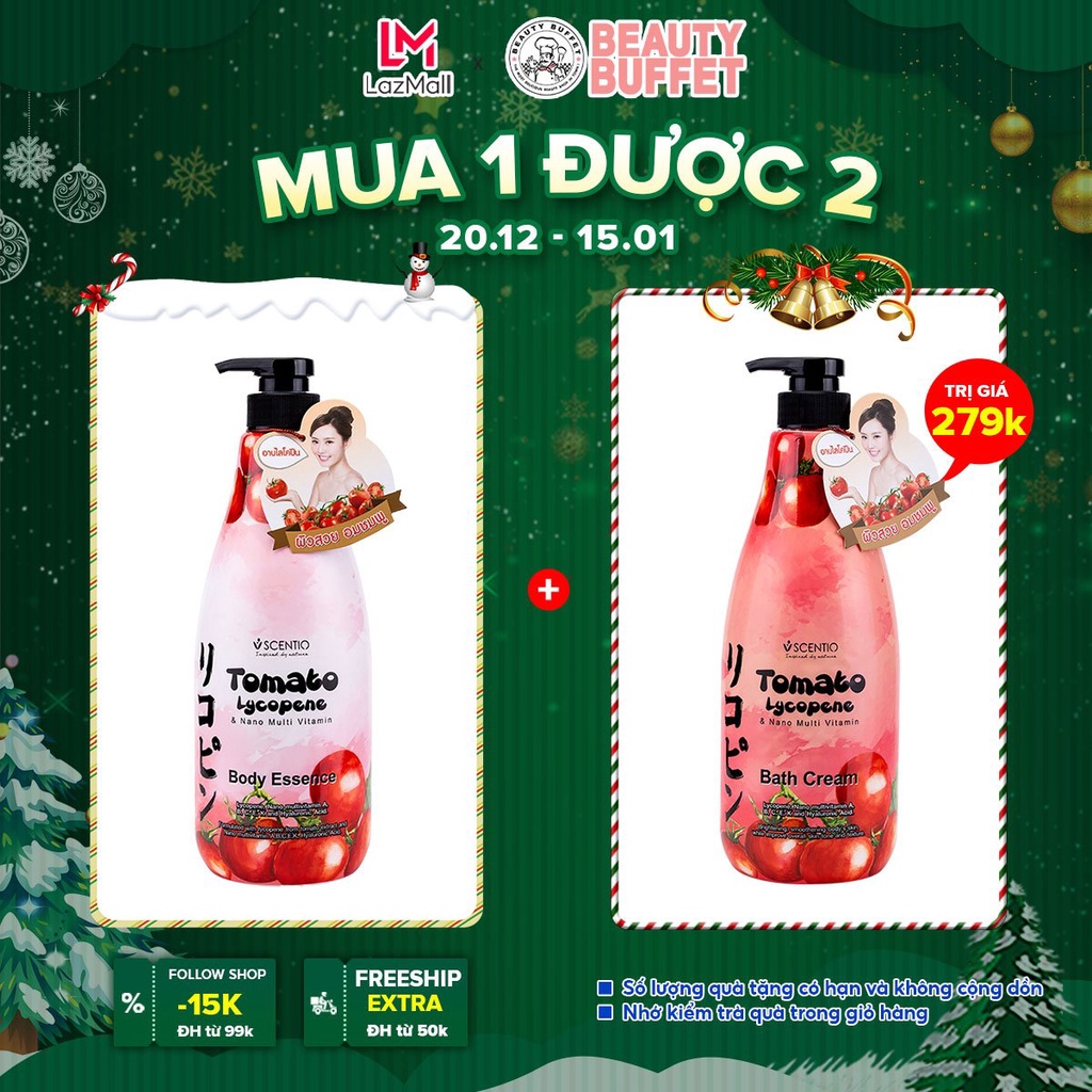 Tinh chất dưỡng trắng và sáng mịn da Scentio Tomato Lycopene Body Essence 700ml