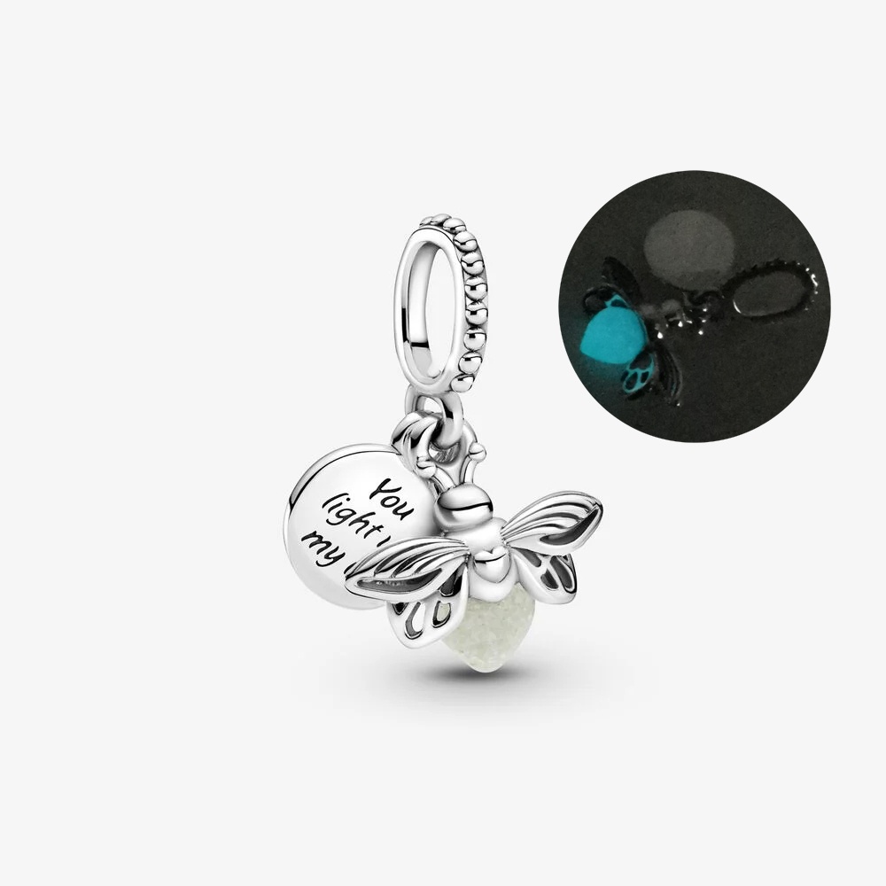 PANDORA Bông Tai Mạ BạC Dạ Quang HìNh Hoa ĐộC ĐáO