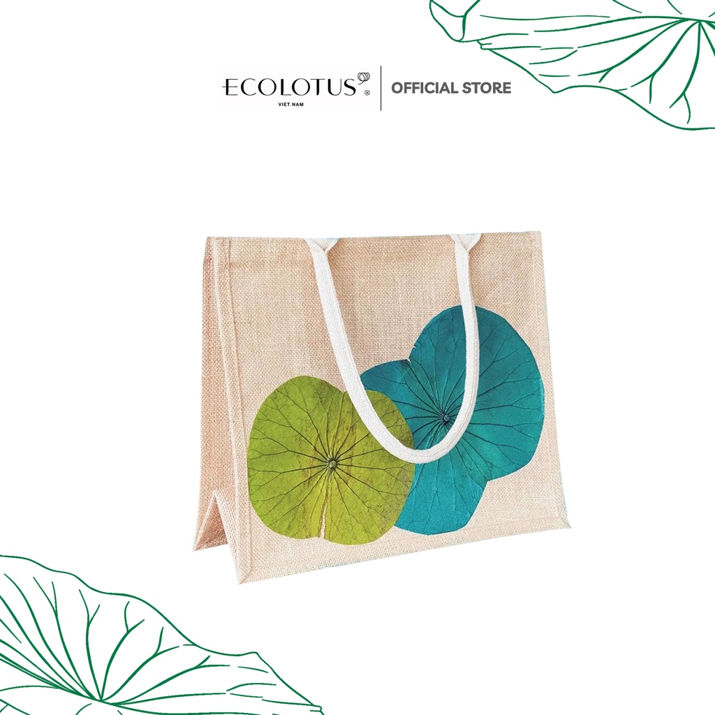 Túi Vải Lá Sen ECOLOTUS, Túi Xách Nữ Thời Trang, Quà Tặng Thiên Nhiên 30x34Cm.