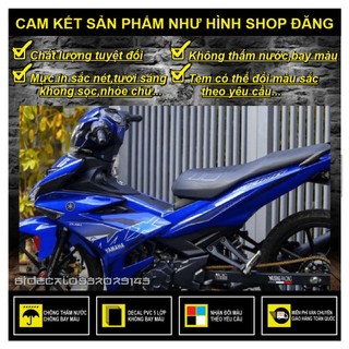 Tem rời exciter 150 mx king dán xe xanh - thu decal