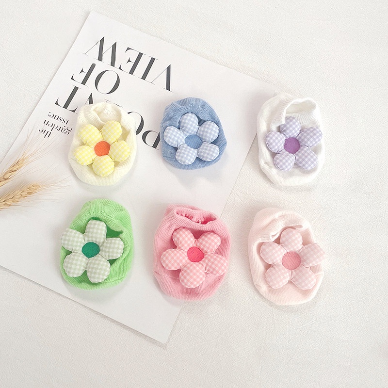 Vớ Cotton Mềm Mại Chống Trượt Màu Kẹo Ngọt In Họa Tiết Hoa Dễ Thương Dành Cho Trẻ Em