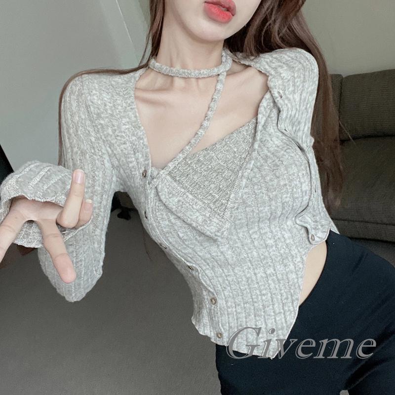 Áo Nữ Tay Dài Cổ Treo Thời Trang Quyến Rũ