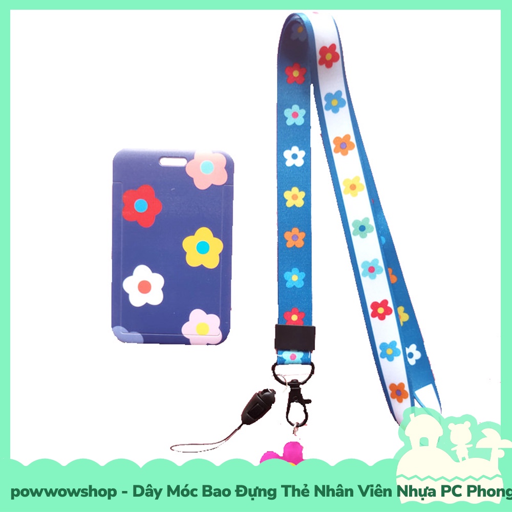 [Sẵn VN - Hỏa Tốc] Dây Móc Bao Đựng Thẻ Nhân Viên Nhựa PC Mẫu Hoạ Tiết Hình Hoa Cổ Điển Hiện Đại
