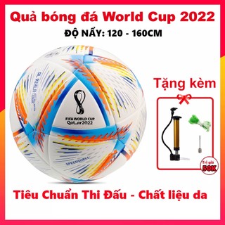 Quả bóng đá đúc wc 2022 size 5 tặng kèm bộ bơm bóng