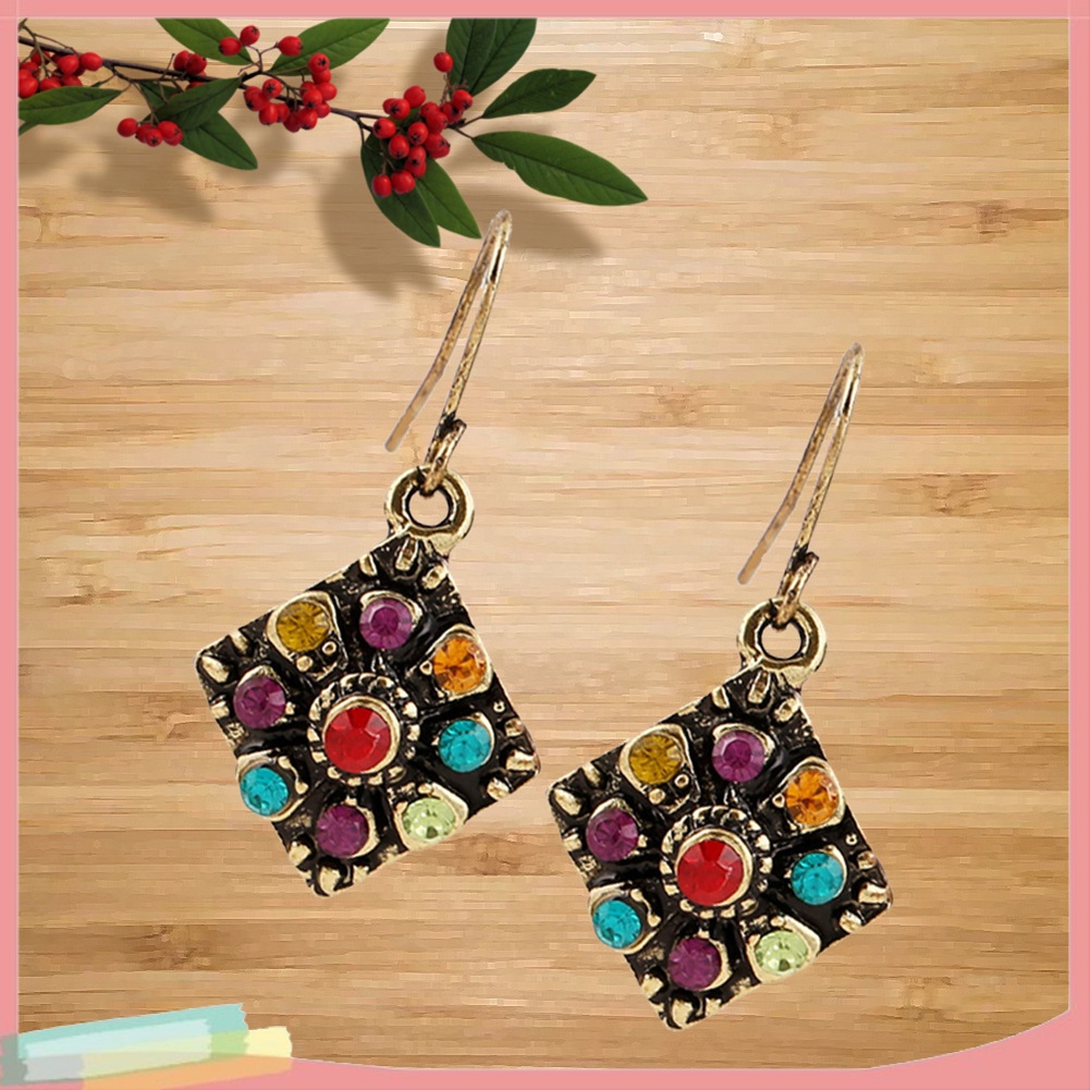 Khuyên tai đính đá phong cách Bohemian cổ điển dành cho nữ