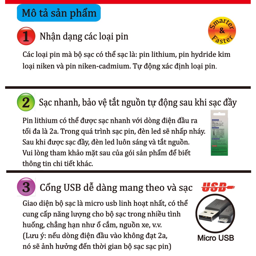 Bộ sạc 1 pin đa năng Parklong A1 sạc pin 1.2V,pin 3.7V, an toàn tiện lợi thân thiện với môi trường