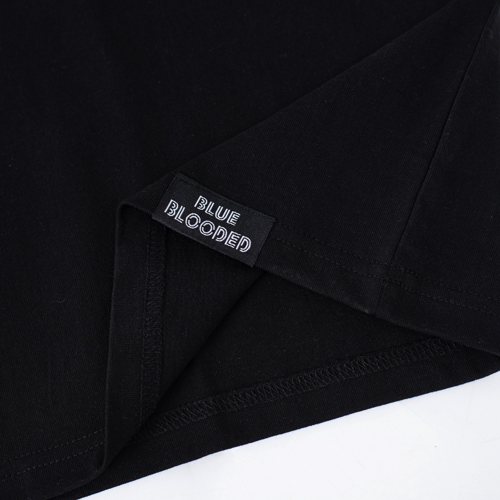 Áo Thun Local Brand Blue Blooded Unisex, Cổ Cao, Phông Cộc Tay Form Rộng, Cotton 240gsm thoáng mát
