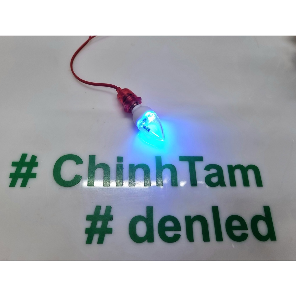 Combo 2 bóng led ớt 7 màu mini 220Vac