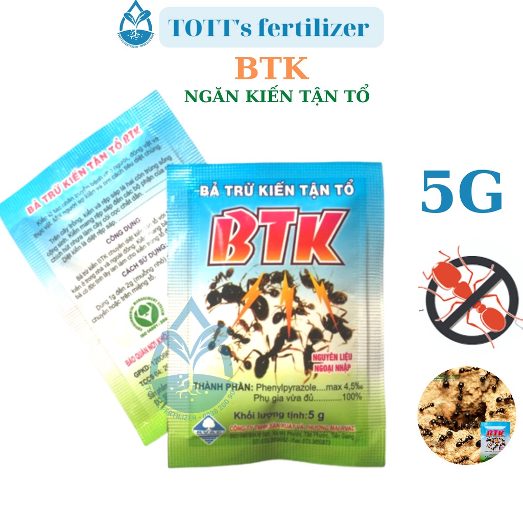 Bả trừ kiến tận gốc BTK gói 5G sạch kiến không còn con nào