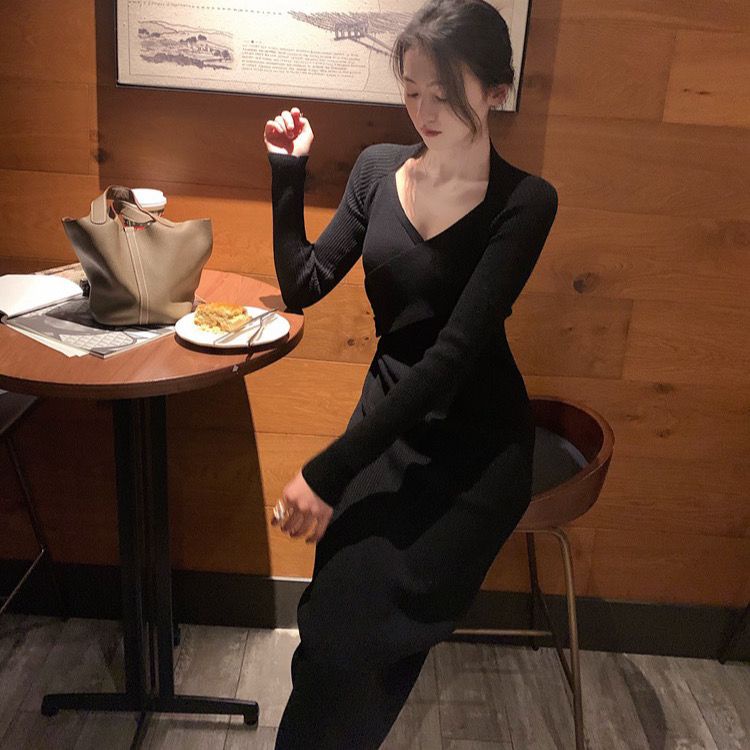 Áo Khoác Dệt Kim Dày Dặn Ôm Dáng Phong Cách Pháp Cổ Điển Hợp Thời Trang