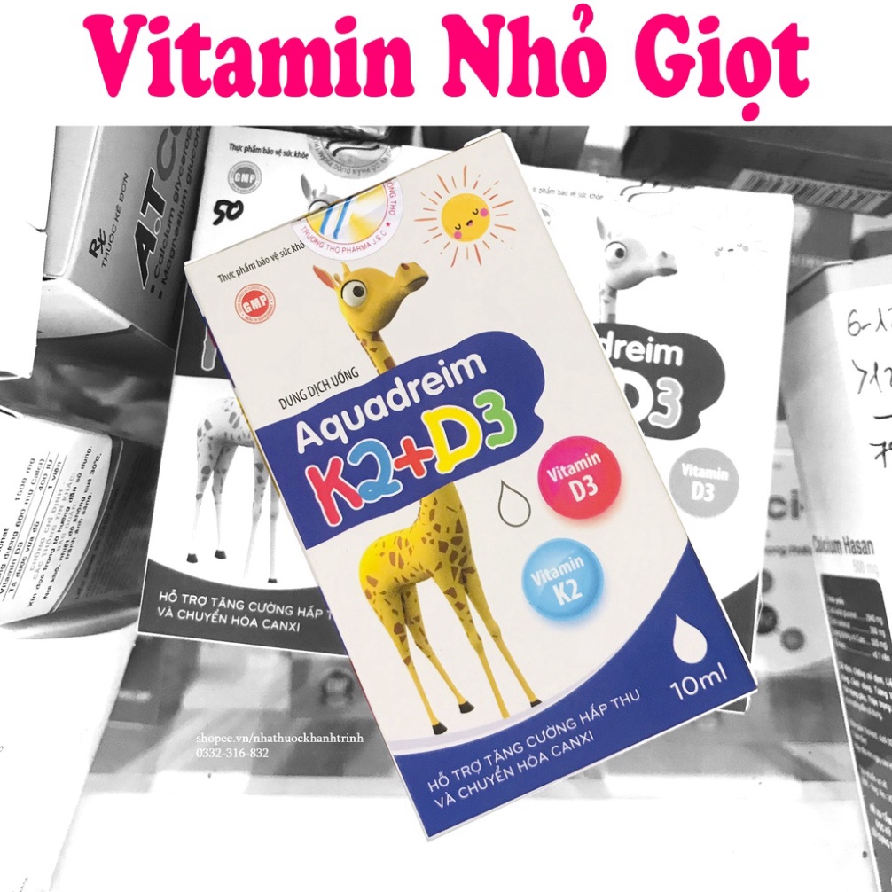 Vitamin nhỏ giọt Aquadreim K2+D3 bổ sung vitamin D3 và K2 cho trẻ nhỏ