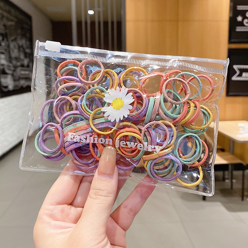 Set 100 Dây Cột Tóc Thời Trang Hàn Quốc Cho Bé Gái