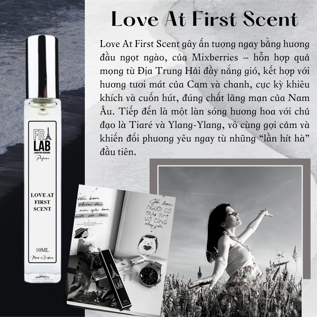 Tinh Dầu Nước Hoa Nữ Fralab Love At First Scent Quyến rũ, Khiêu Khích, Gợi Cảm, Dạng Xịt 10ml