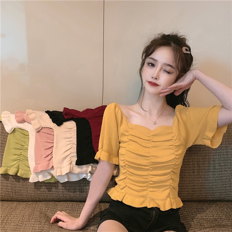 NRVP Áo Thun Nữ Ngắn Tay Gợi Cảm Thời Trang Mùa Hè Hàn Quốc 2023