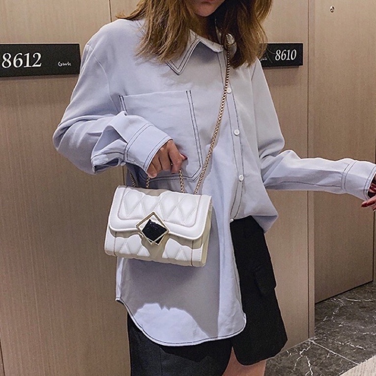 Túi xách nữ đeo chéo khoá gương phong cách hàn quốc Jellyshop