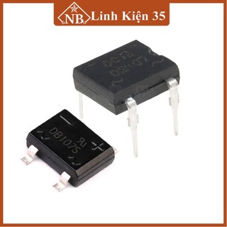 Diode cầu 1A DB107 chân cắm, chân dán
