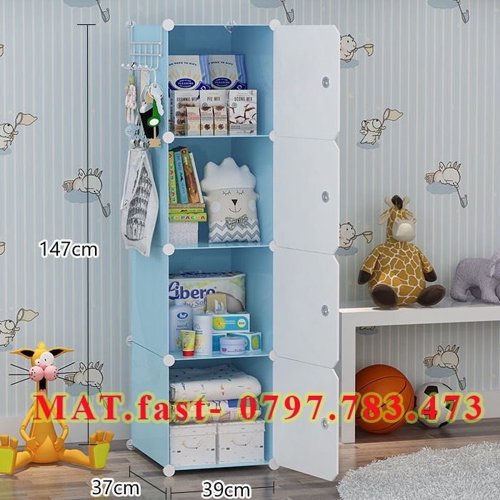 Tủ nhựa lắp ghép 4 ngăn thông minh lắp ráp linh hoạt đứng, ngang, ô vuông tùy mục đích sử dụng