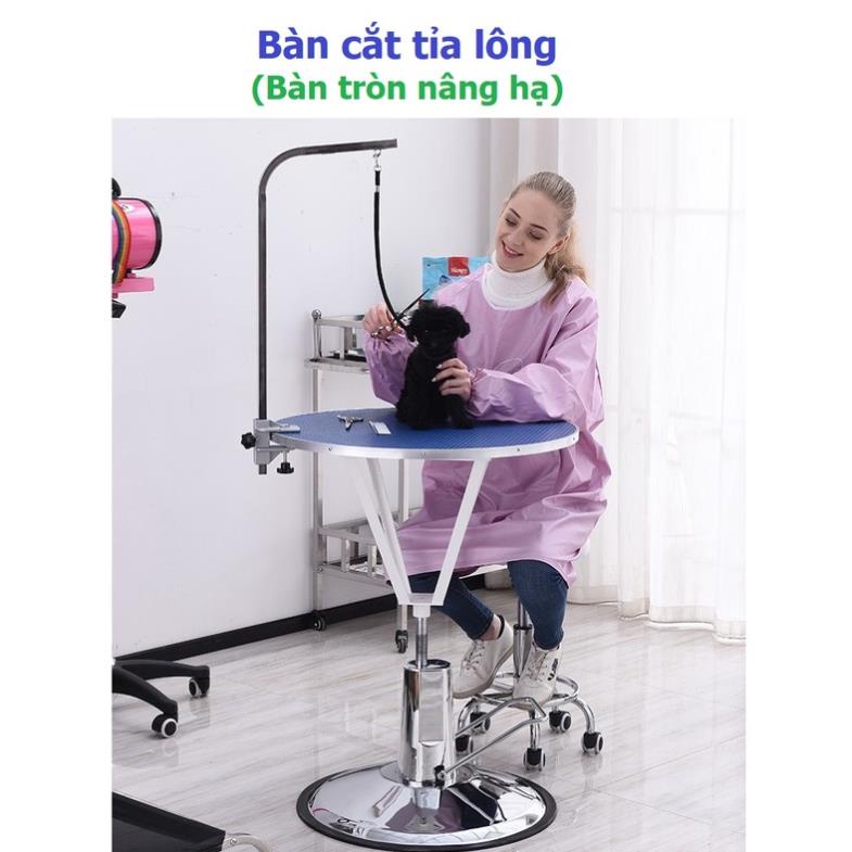 Bàn Grooming Bàn cắt tỉa lông chó mèo Bàn tròn có thể nâng hạ