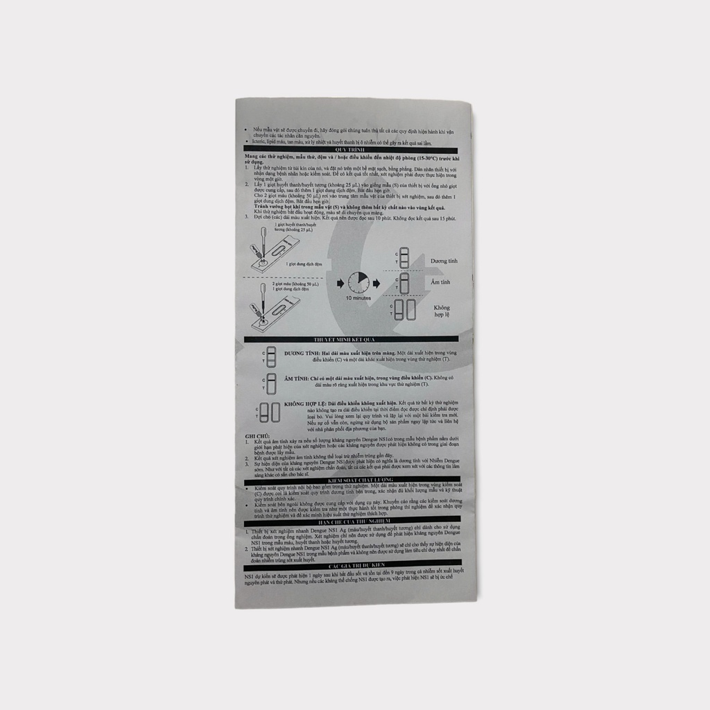 Que thử test nhanh Sốt Xuất Huyết Dengue phát hiện Kháng Nguyên NS1Ag