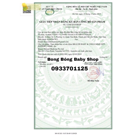 Siro Brauer Baby & Child Runny Nose giảm sổ mũi 100ml cho bé từ 6 tháng