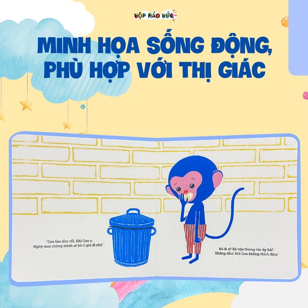 Hộp Háo Hức Mặt Trăng Kỳ Diệu cho bé từ 0 - 3 tuổi gồm 3 cuốn sách và trò chơi Một Với Một Là Đôi