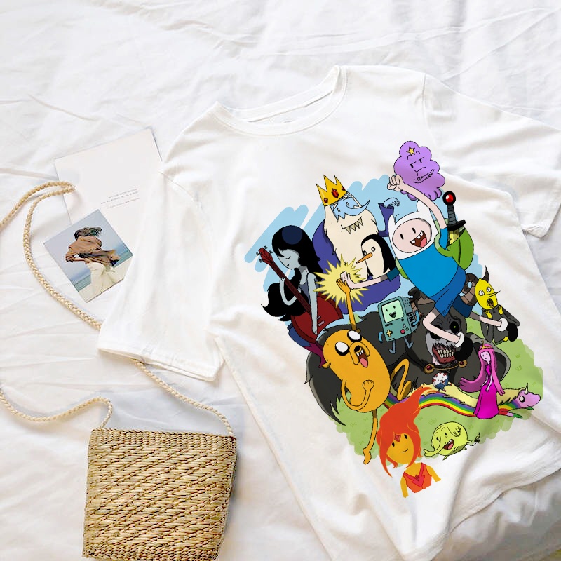Áo Thun In Hình Phim Hoạt Hình Adventure Time Unisex Nam Nữ