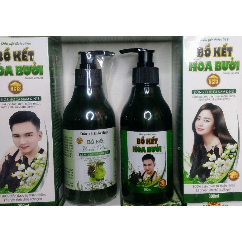 COMBO DẦU GỘI, DẦU XẢ THẢO DƯỢC BỒ KẾT HOA BƯỞI. (HÀNG CHÍNH HÃNG CTY NCT3)