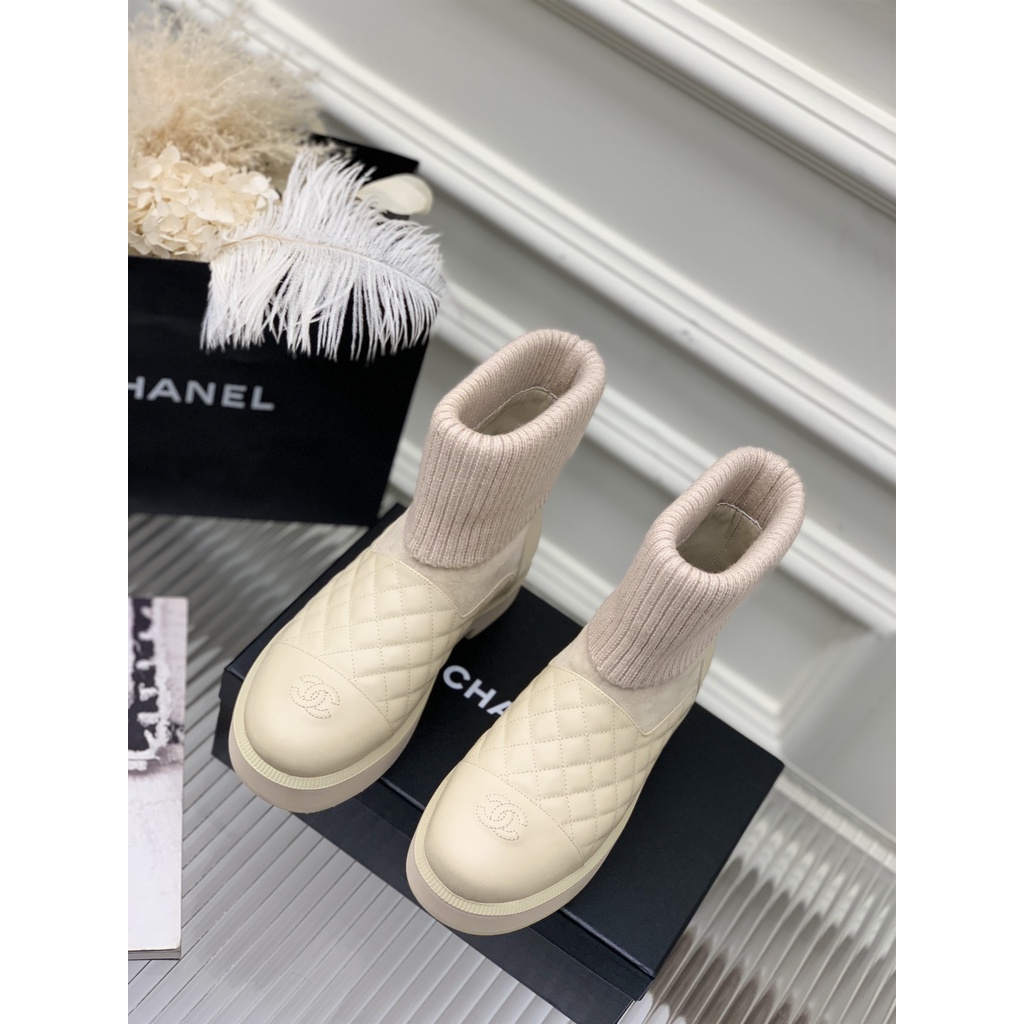 Boot tất thời trang da thật thương hiệu cao cấp Channel CN phong cách cá tính, sành điệu