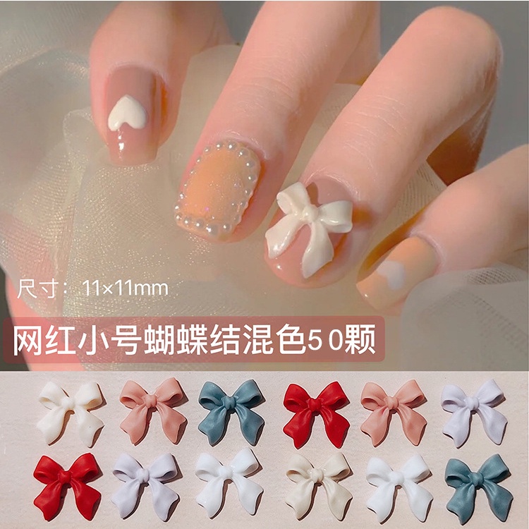 Nơ Trang Sức Nhỏ Xinh Đính Trang Trí Móng Tay Cho Nữ