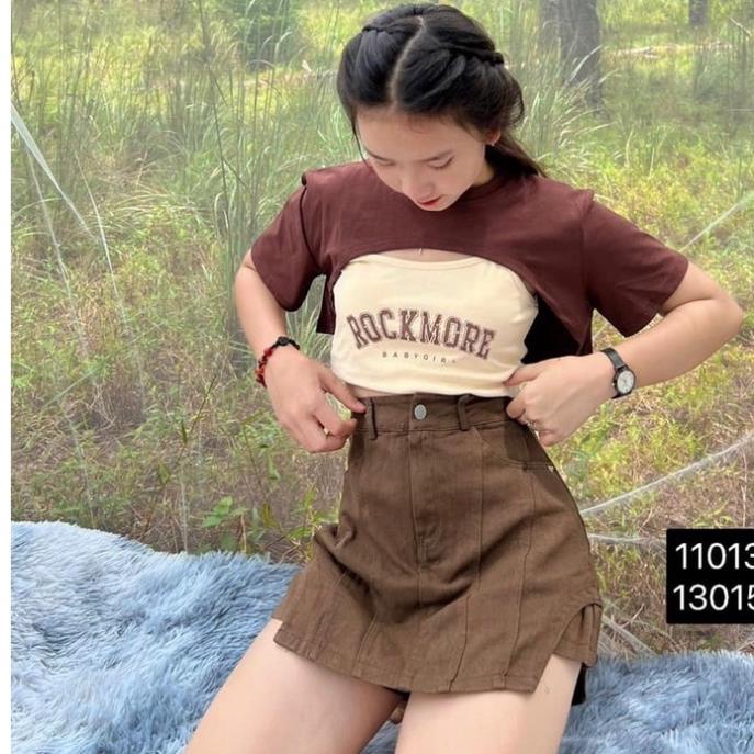 Quần giả váy kaki cạp cao dành cho nữ, quần đùi giả váy siêu dễ phối đồ - QO023