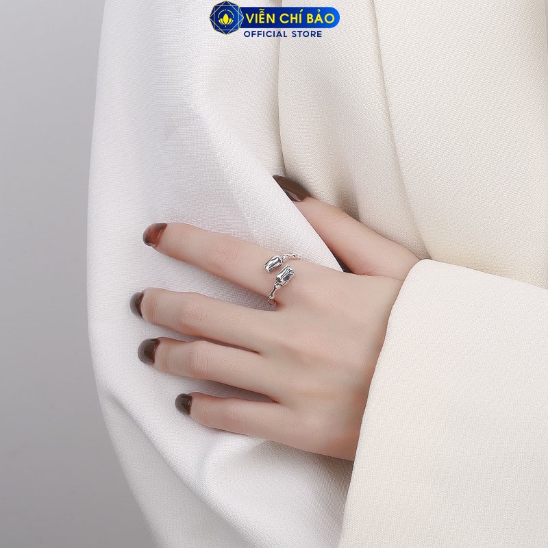 Nhẫn cành hồng new chất liệu bạc Thái 925 thời trang phụ kiện trang sức nữ Viễn Chí Bảo N000645