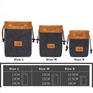 Túi đựng máy ảnh vải Canvas phối da.