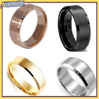 Nhẫn Titan Mạ VàNg 18K KíCh ThướC 8mm (Size US 5-14)