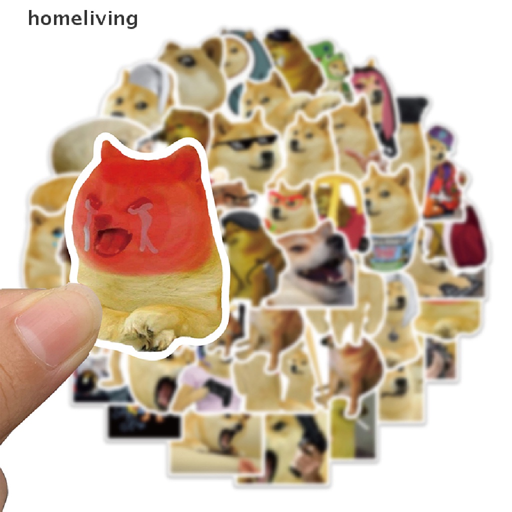Bộ 50 Miếng Dán Hình Chú Chó Vui Nhộn Dùng Trang Trí Laptop / Guitar / Vali / Điện Thoại