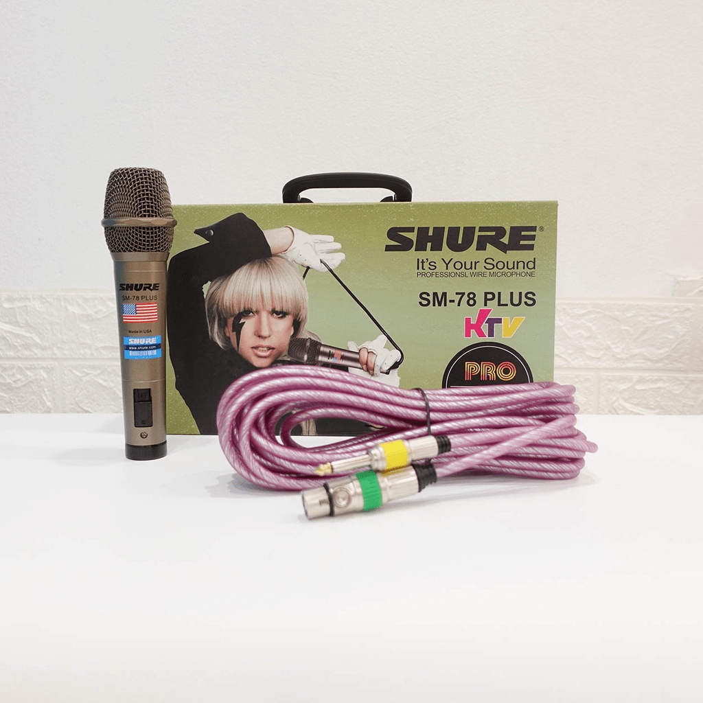 Micro Shure SM-78 Plus có dây dài 7m chất âm rất mượt, hay, nhẹ, siêu sáng đường truyền tốt ổn định