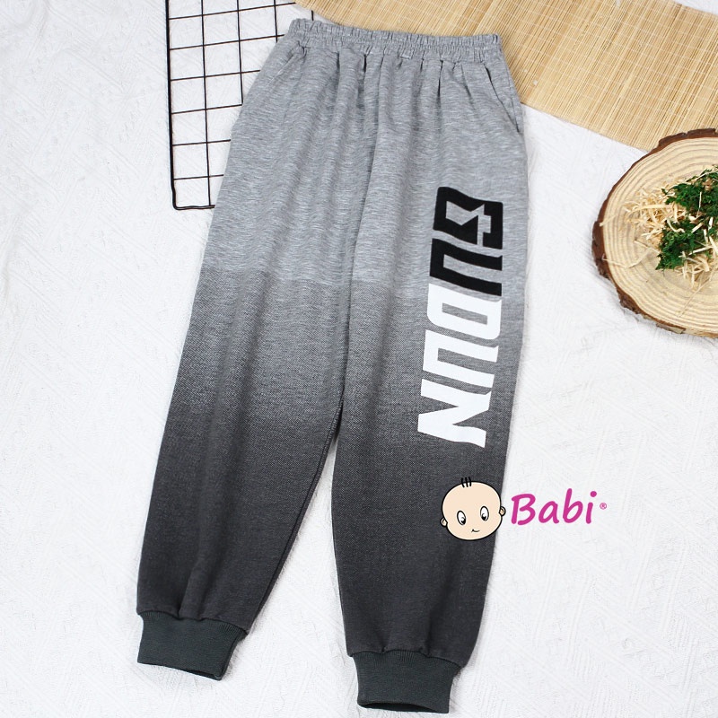 Quần jogger bé trai thể thao loang màu sành điệu, quần jogger Babi chất da cá cho bé trai size đại cồ 30-72kg