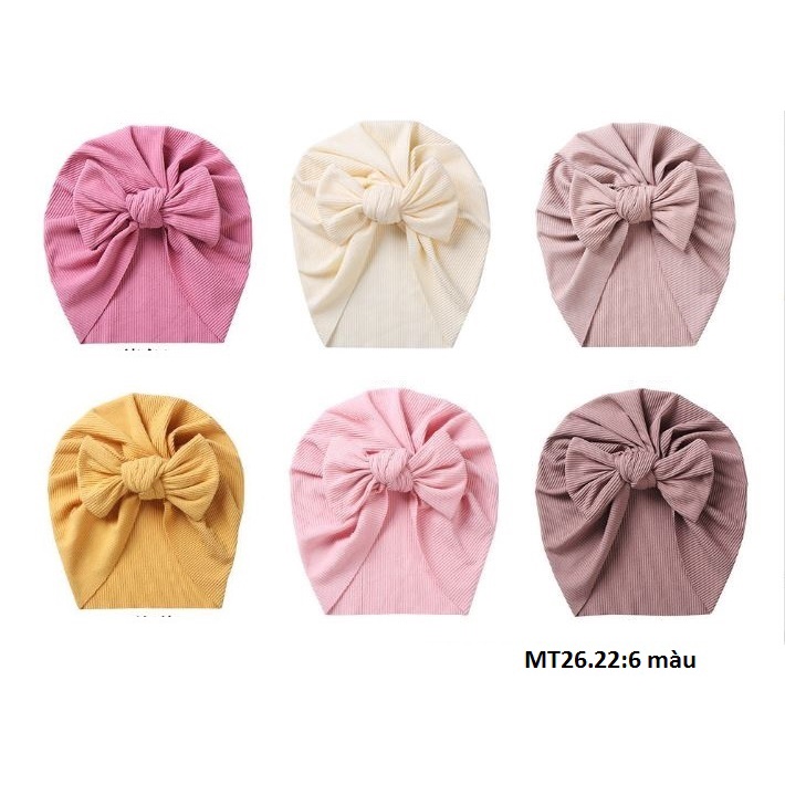MT26 Mũ turban /Mũ turban đội đầu thắt nơ đáng yêu dành cho bé gái