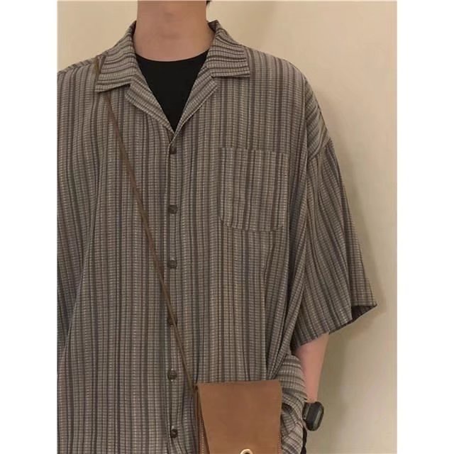 Áo Sơ Mi Nam Tay Ngắn Kẻ Sọc Kiểu Vintage Hàn Quốc Cá Tính Cho áo sơ mi tay dài áo sơ mi nữ form rộng áo sơ mi đẹp áo sơ mi họa tiết