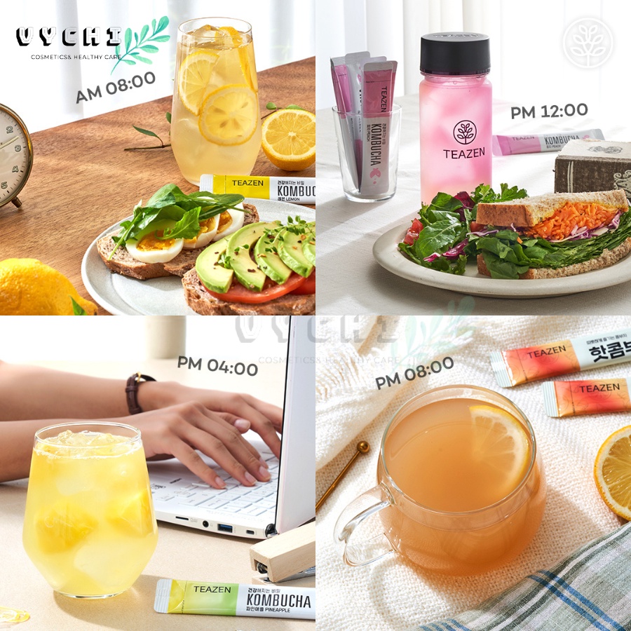 Trà Teazen Kombucha chanh gừng nhập khẩu Hàn Quốc