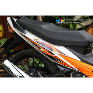 Tem Exciter 2008 - 2010 mẫu tem lửa ( Cam - Trắng)