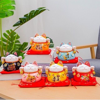 Mèo sứ tiết kiệm thần tài may mắn Hũ mèo tiết kiệm chiêu tài lộc