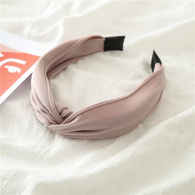 Băng Đô Vải Bản Rộng Thắt Nút Chéo Màu Trơn Chống Trượt 10 Màu Tùy Chọn Mới