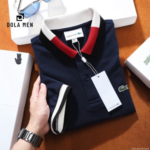 Áo Thun Nam Polo LACOSTE VIỀN ĐỎ Vải Siêu Mịn Hàng Cao Cấp Chính Hãng Dolamen